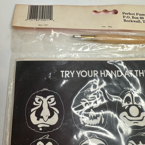 Vintage Perfect Pumpkin Carving Kit 1988–New Sealed In Package W Carver-Patterns - Picture 9 of 15